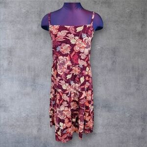 Old Navy Merlot Purple Floral Tiered Sun Dress‎ Size 1X Women's Plus F74